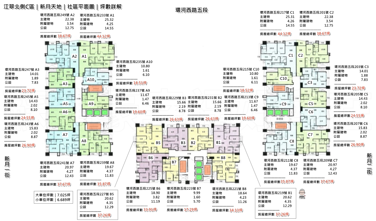 新月天地社區平面圖_坪數詳解_新月天地格局圖_江翠北側房仲推薦