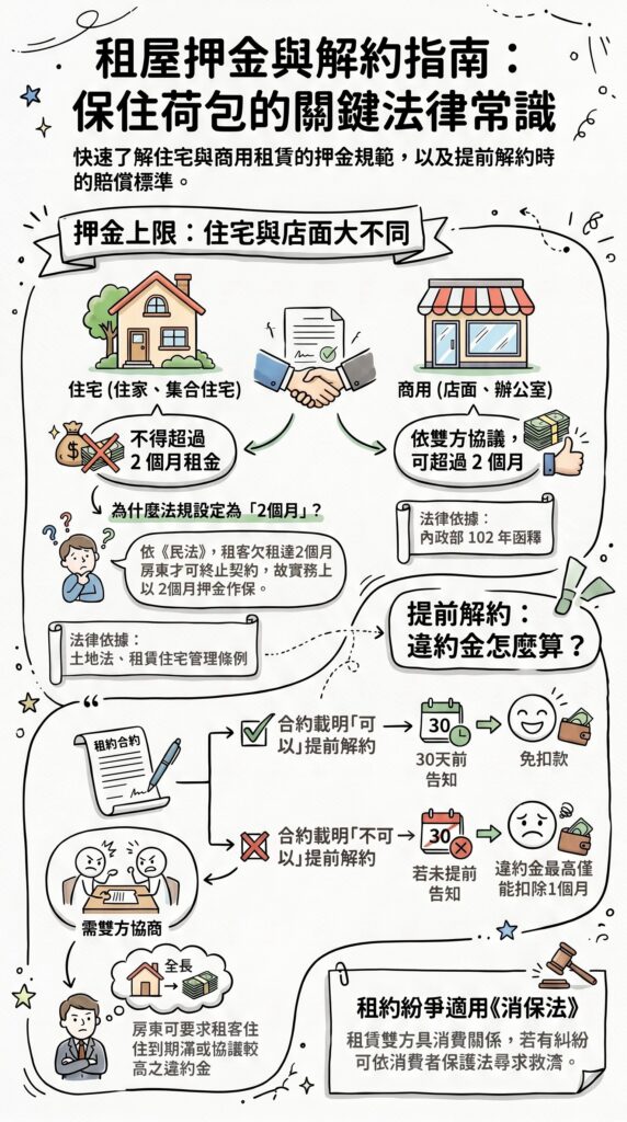 租屋押金最高2個月提前解約扣多少 店面押金幾個月_蘇建豪幸福好所在