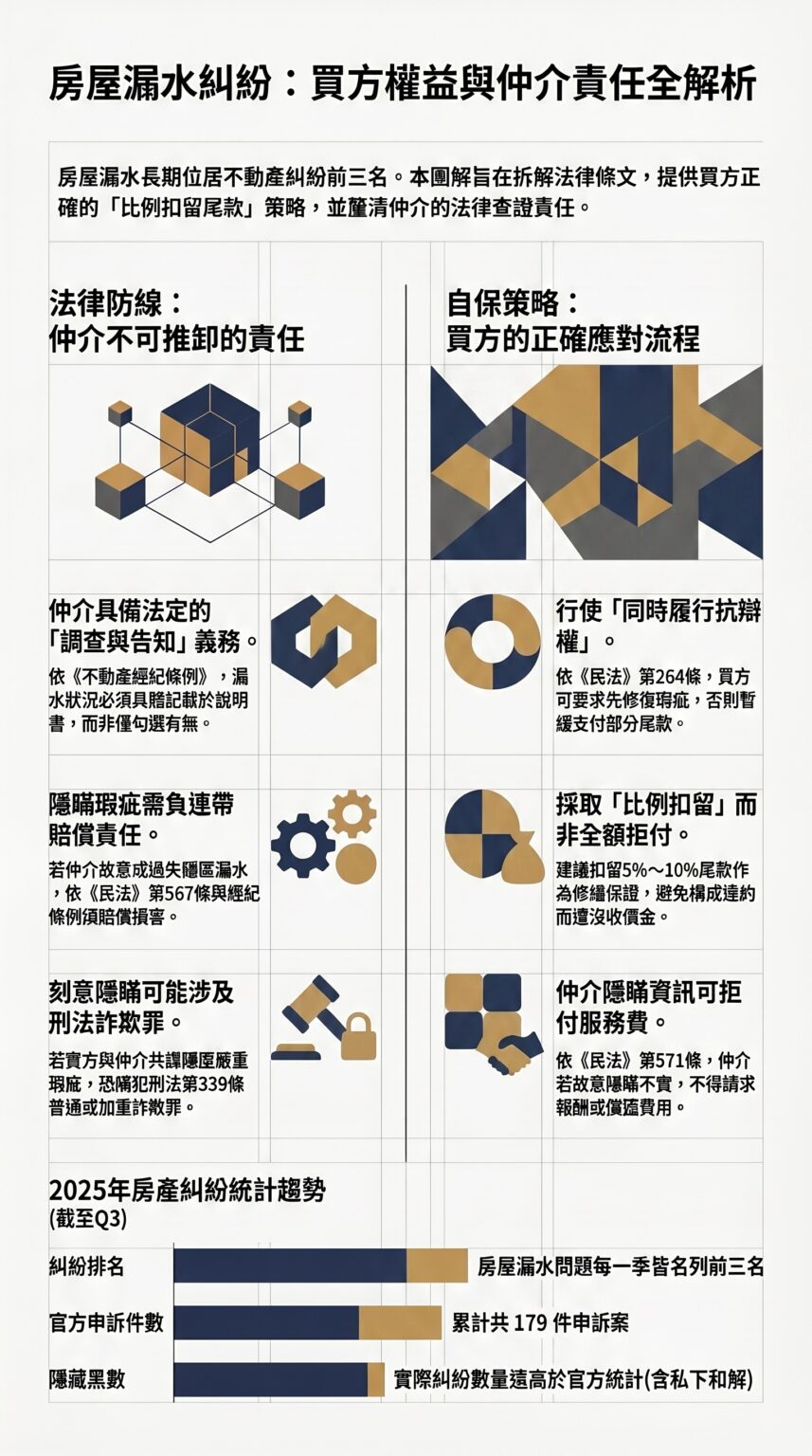 成屋買賣漏水糾紛為何層出不窮？買方權利與仲介責任一次說清楚
