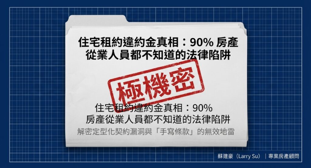 【房東警報EP.12】住宅租約違約金真相｜個人房東也適用消保法？解密個別磋商手寫罰 4 個月也無效