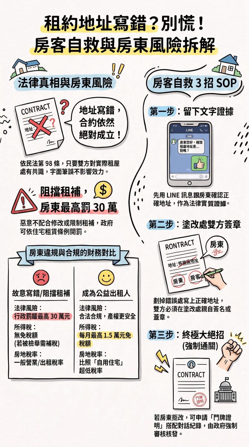 租約地址寫錯處置教學_馥華艾美蘇建豪'